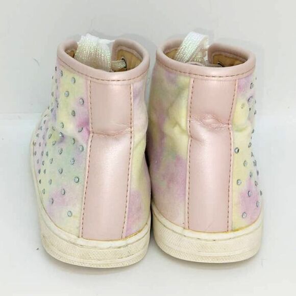 The Childrens Place Girls Pre-owned Pink High Top w/Rhinestones Sneakers - sz. 4 - Picture 5 of 7